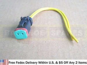 JCB PARTS - PIGTAIL CONNECTOR, ROUND PIN FOR SOLENOID VALVE 25/104700 25/103000 - Picture 1 of 6