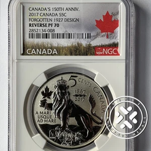 2017 Canada NGC Reverse Proof 70 $5C 1 oz CANADA FORGOTTEN 1927 DESIGN - Picture 1 of 6