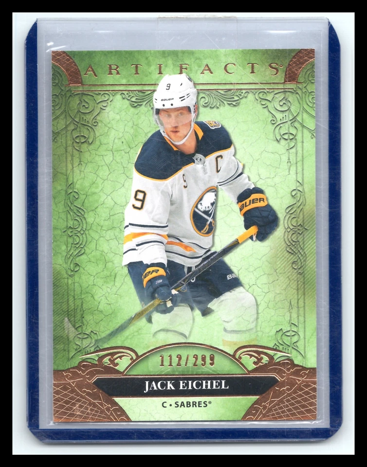 2020-21 Upper Deck Artifacts #138 Jack Eichel #/299 Gold Sabers - Image 1 of 2
