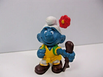 Los Pitufos 20041 Caminante Pitufo Senderismo Bastón Figura Juguete Vintage PVC Estatuilla Foto 1 de 3