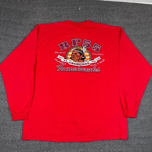 Vintage RP55 T-Shirt Mens XXL Red Long Sleeve Rap Warriors Tomahawks Y2K NWT - Picture 1 of 6