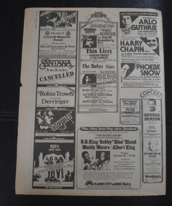 RARE KISS newspaper concert  ad 1977 Paul  Gene  Peter  Ace  MSG  NYC - Picture 1 of 5