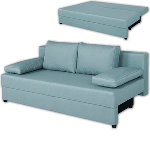 Schlafsofa - mint - Webstoff - Staukasten Sofa Couch Gästecouch Gästesofa - Bild 1 von 8