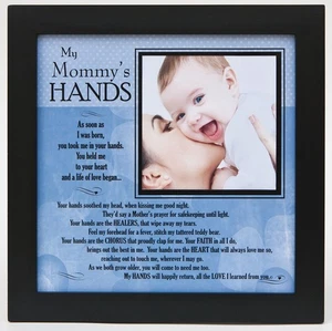 Grandparent Gifts My Mommy's Hands Black Photo Frame & Poem, 8" x 8" - Picture 1 of 1