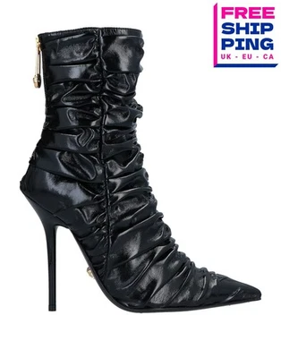 RRP €2490 VERSACE Ankle Boots US10 EU40 UK7 Medusa Head Ruched Made in Italy - Image 1 of 4