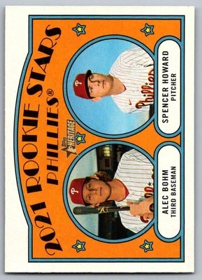 2021 Topps Heritage 2021 Rookie Stars - Phillies - Alec Bohm/Spencer Howard RS, - Image 1 of 2