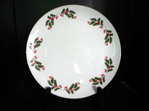 Acebo de Navidad porcelana fina Japón - Vajilla de vacaciones 7 3/8" plato de acento - Imagen 1 de 3