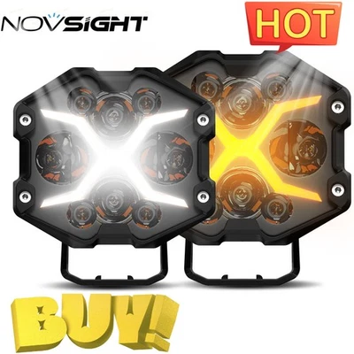 NOVSIGHT 2 piezas 4"" LED Pod Luces Off Road Trabajo Lámpara de conducción para Jeep Truck SUV Foto 1 de 4