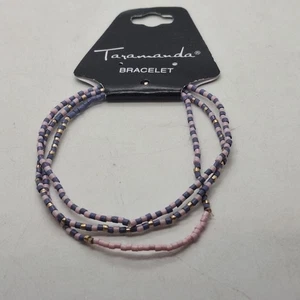 Taramanda rosa und lila Perlen elektrisches Armband ca. 7" - Bild 1 von 3
