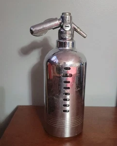Vintage Art Deco WARDS Seltzer Soda Maker SIFONE cromato alto 12" pesante - Foto 1 di 10