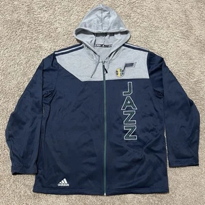 Utah Jazz Sudadera con Capucha Para Hombres XL Azul Adidas Chaqueta Climawarm Deporte Cremallera Completa Bloque de Color - Imagen 1 de 11