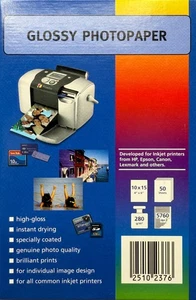 Glossy Photo Paper 4”x6” (10x15cm) 50 Sheets – 280gsm Inkjet ~ New Sealed - Afbeelding 1 van 4