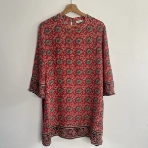 Sienna Miller x M&S Marks And Spencer Mini Printed Dress Red UK 20 Boho Bohemian - Picture 1 of 15