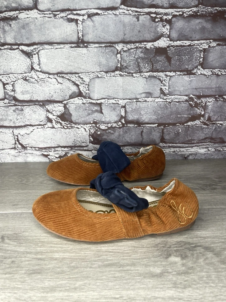 Sam Edelman Felicity Mostaza Azul Marino Arco Ballet Zapatos Planos Niños Grandes Talla 3M EE. UU./34EU Foto 1 de 4