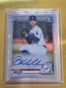 2020 Bowman Chrome Bobby Miller 1st Bowman AUTO Refractor /499 CDA-BM LA Dodgers - Picture 1 of 1