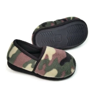 Camouflage Jungen Memory Foam Hausschuhe warm gemütlich Kinder Haus Schuhe Kleinkind Größe 7-8 US - Bild 1 von 7