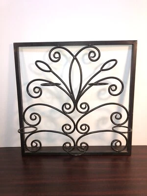 Iron Wall Sconce Candle Holder Light Lamp Lantern Home Decor Squared 16x16” - Image 1 of 4