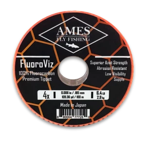 Ames Fly Fishing FluoroViz 4X Premium Fluorocarbon Tippet Japan 109 Yard Spool - Picture 1 of 2