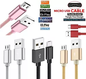 for Motorola G8 E6 E5 E4 C Micro USB Phone Charging Cable Wire Fast Charger Lead - Picture 1 of 14