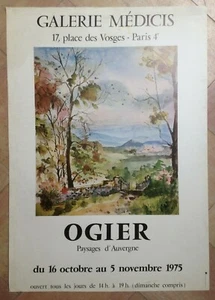 OGIER 1975 AFFICHE ORIGINALE EXPOSITION GALERIE MEDICIS PARIS - Imagen 1 de 1