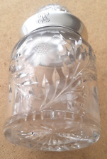 Large Antique Sterling Collared Cut  Crystal Dresser Jar, #2332, 8 1/2”, 5 lbs.