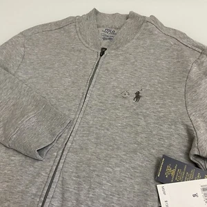 Polo Ralph Lauren Full Zip Bomber Sweater Track Jacket Mens Small Gray $138 NWT - Picture 1 of 10