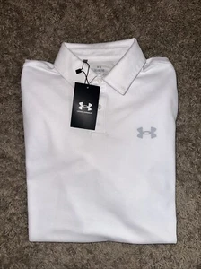 NEW Men's Under Armour White Playoff Pique Polo Shirt Size XLarge MSRP $70 - Picture 1 of 6
