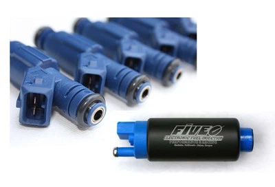 Sale: Matched BOSCH FIVEO 42lb Fuel Injectors; 340lph Fuel Pump BMW M20 M30 M50 - Image 1 of 4