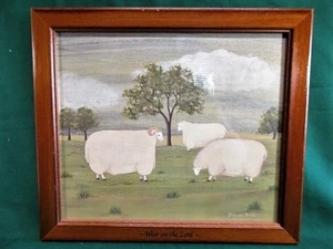 Amish Farm Art Pecore al pascolo in collina 15" x 13" - Foto 1 di 4