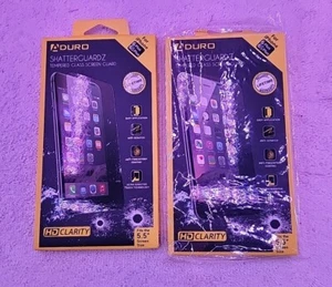 LOT OF 2 Aduro Shatterguard Tempered Glass Screen Protector iPhone 6/6S Plus NEW - Picture 1 of 2