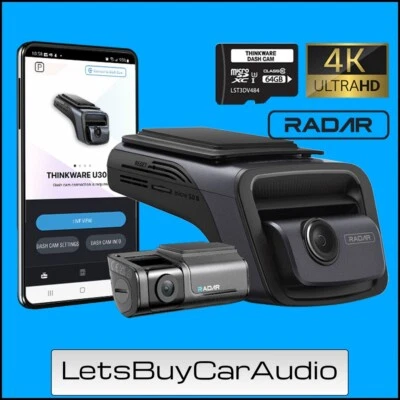 THINKWARE U3000 4K FRONT & 2K REAR DASHCAM, BLUETOOTH, 64GB SD, BUILT IN RADAR