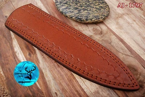 9.5" HANDMADE PURE COW LEATHER SHEATH FOR FIX BLADE KNIFE & BOOT KNIFE 1797 - Picture 1 of 5