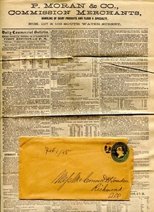 Harina de productos lácteos vintage publicidad P MORAN COMMISSION MERCHANTS 1885 con env - Imagen 1 de 1