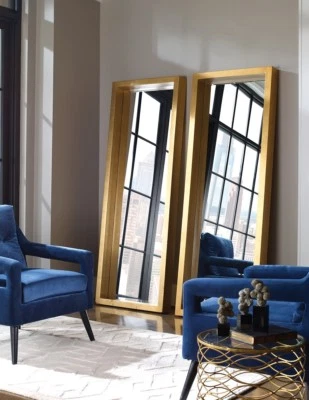 2 hojas de oro Edmonton vestido largo completo espejo piso ~ máximo 14554 Foto 1 de 4