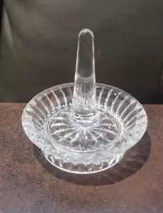 Vintage Crystal Glass Ring Holder Jewelry Trinket Dish - Picture 1 of 1