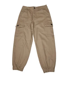 Vigoss Cargo hellbraun beige Jogginghose Stretch hohe Taille Knöchel Damengröße 29 US 10 - Bild 1 von 13