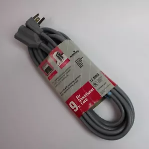 NEW Electricord 9" Air Conditioner Cord 12AWG 20A/250V A1415009GY Grounded - Picture 1 of 3