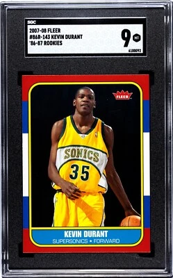 2007-08 Fleer 1986-87 Rookies 86R-143 Kevin Durant RC SGC 9 como nuevo novato paralelo Foto 1 de 2