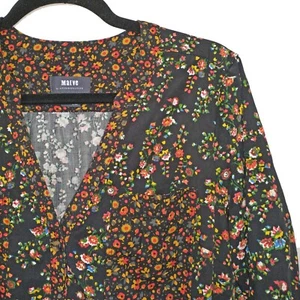 Maeve by Anthropologie Marley Black Floral Drop Waist Dress - Size 4 - Picture 1 of 5