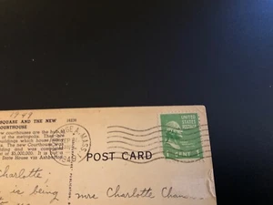 Boston, MA Courthouse George Washington one 1 cent Stamp Green 1949 to CA - Bild 1 von 3