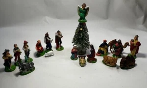 Vintage 19 Piece Nativity Set Mini Scene Hard Plastic Made in Hong Kong - Picture 1 of 9