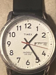 Timex Unisex Indiglo 35mm Watch. Black Rubber Strap Easy Reader - Picture 1 of 5