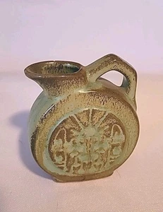 Miniature Frankoma Pottery Mayan Aztec 3 3/8" Prairie Green 551 Pitcher Ada Clay - Picture 1 of 6