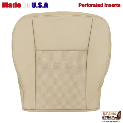 Cadillac CTS 2003-2007 parte inferior del conductor delantero cubierta de asiento de cuero perforado tostado Foto 1 de 4