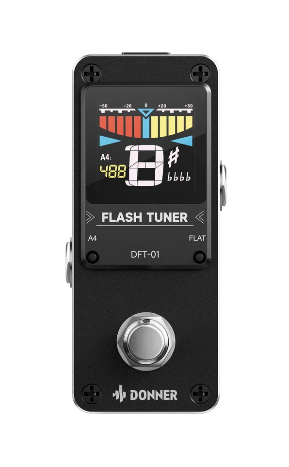 🖤 Donner Flash Tuner Chromatic Tuner Pedal with Pitch Indicator for Guitar Bass - image 1 of 4