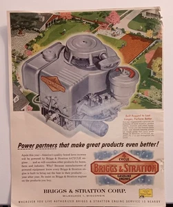 Vintage Ad Briggs & Stratton Mähwerk Motor Mai 1957 Better Home & Gardens Mag - Bild 1 von 1
