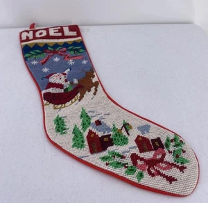 Wollnadelspitze Weihnachtsstrumpf Noel Weihnachtsmann Schlitten Rentier - Bild 1 von 7