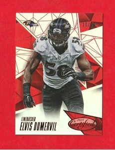 Espejo rojo certificado Panini 2015 Elvis Dumervil #d 10/99 Baltimore Ravens - Imagen 1 de 2