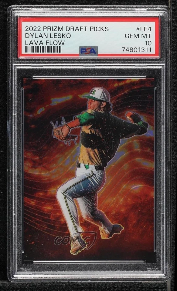 2022 Panini Prizm Draft Picks Lava Flow Dylan Lesko #LF-4 PSA 10 GEM MT - Image 1 of 2