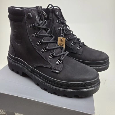 Palladium PALLATROOPER HIKER NUBUCK Black 97978-001-M Zip+Lace Women's Size 10 - Image 1 of 4